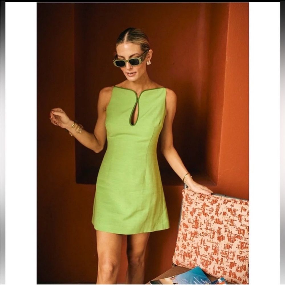 ANTONIO MELANI Lime Green Mini Dress